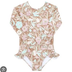 Minnow Swim floral rashguard one piece. Size 3/4.